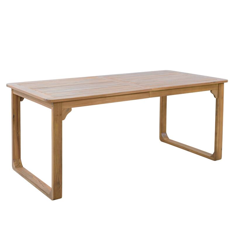 Christopher Knight Home - Ronan Outdoor Acacia Wood Dining Set with Rope Back Chairs & Curved Leg Dining Table, Teak Finish