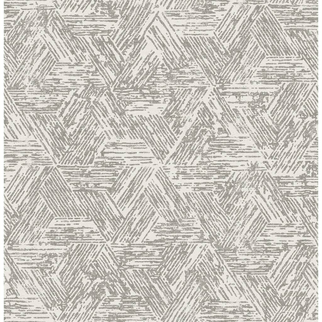 A-Street Prints Retreat Charcoal Quilted Geometric Wallpaper