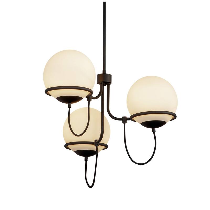 Alora Lighting CH458323 Alba 3 Light 23" Wide Chandelier - Matte Black / Opal Glass