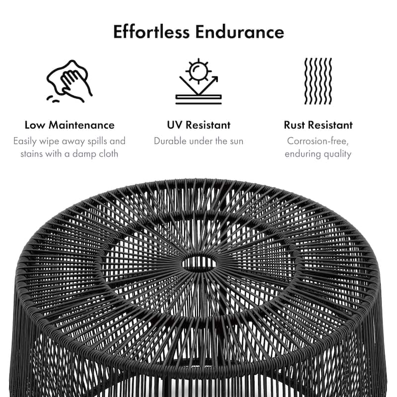Alia Coastal Natural 22-inch Boho Outdoor Patio Rattan Outdoor Round Coffee Table by M&L Co.