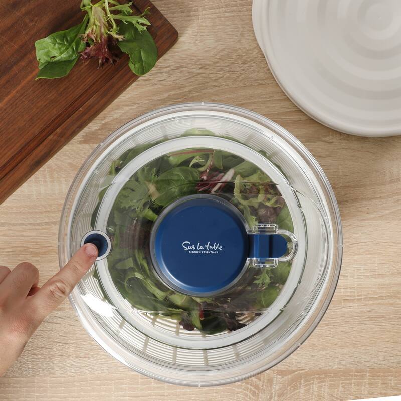 Sur La Table Kitchen Essential 6.3 Qt Salad Spinner, Fruit Wahser, Fruit Washing Bowl with Strainer, Vegertable Cleaner