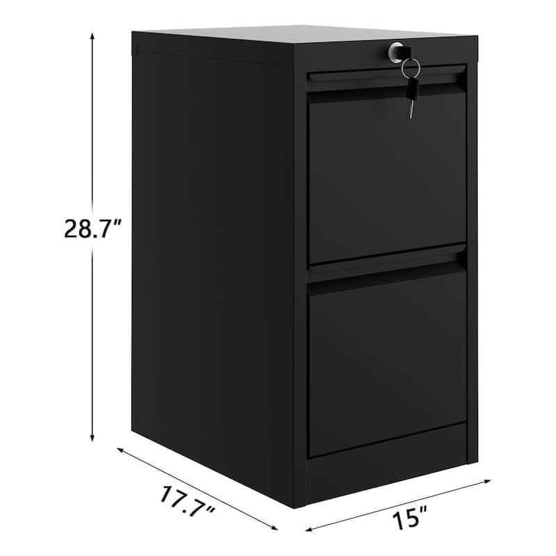 Metal File Cabinet with 2-Drawer for Home Office - N/A