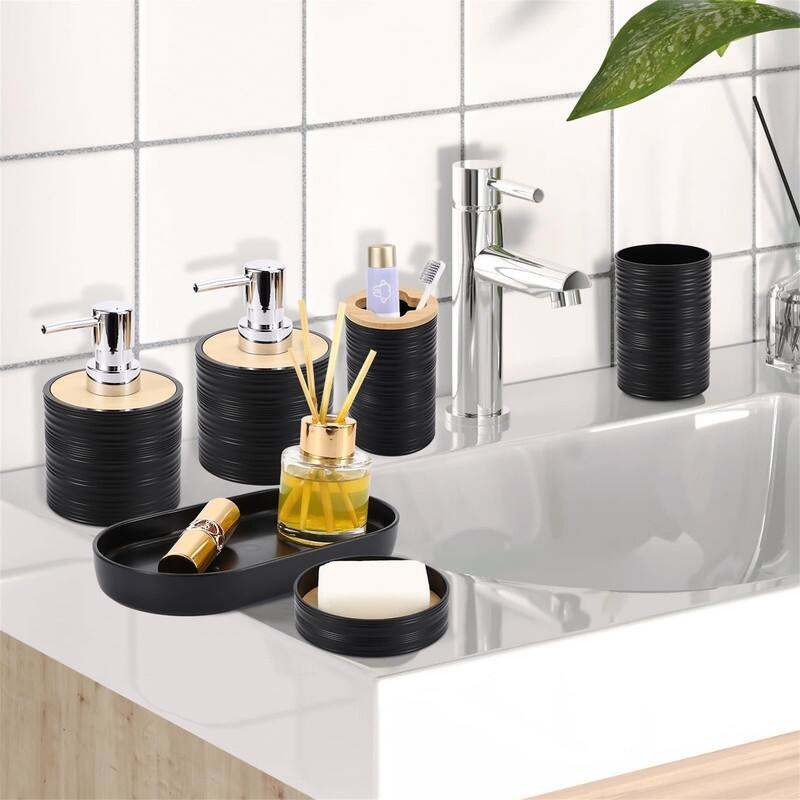 Bathroom Accessories Set with Trash Can - 1 x 1 x 1