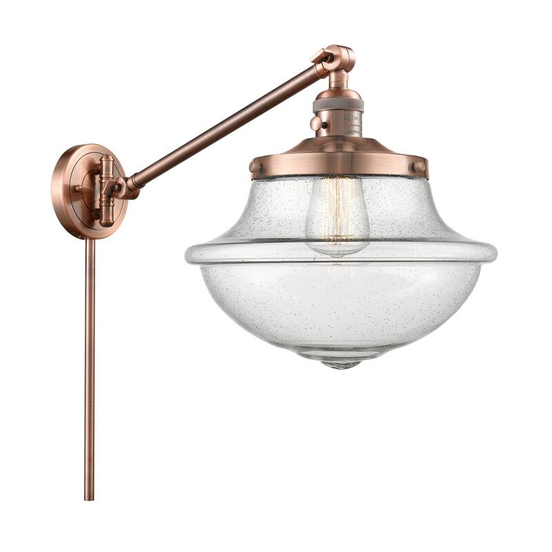 Innovations Lighting Large Oxford 13" Tall Bathroom Sconce - Antique Copper / Seedy