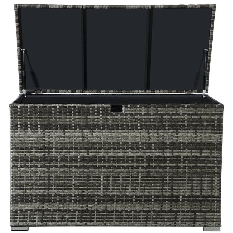 Patio Wicker 120 Gallon Grey Outdoor Storage Deck Box - N/A