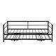 preview thumbnail 11 of 24, Twin Size Metal Daybed wAdjustable Trundle,Daybed Frame,Pop Up Trundle