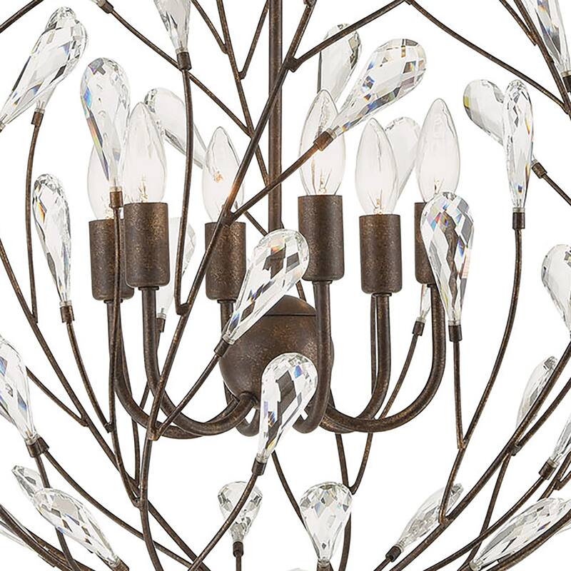 Elk Home Crislett Sunglow Bronze With Crystal 6 Light Chandelier