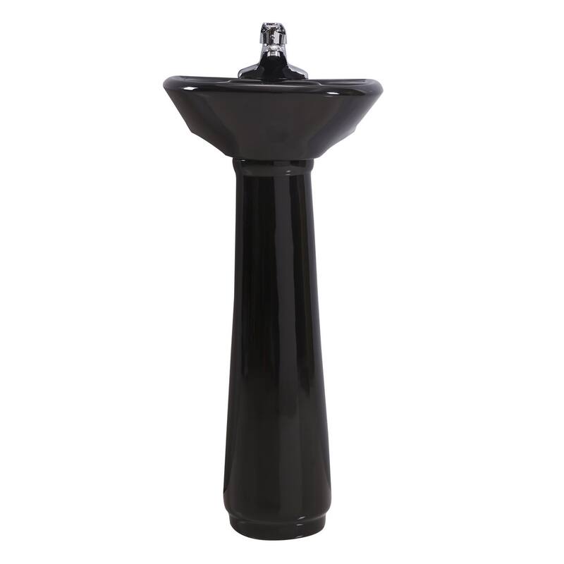 Renovators Supply Black Bathroom Small Pedestal Sink Vitreous China