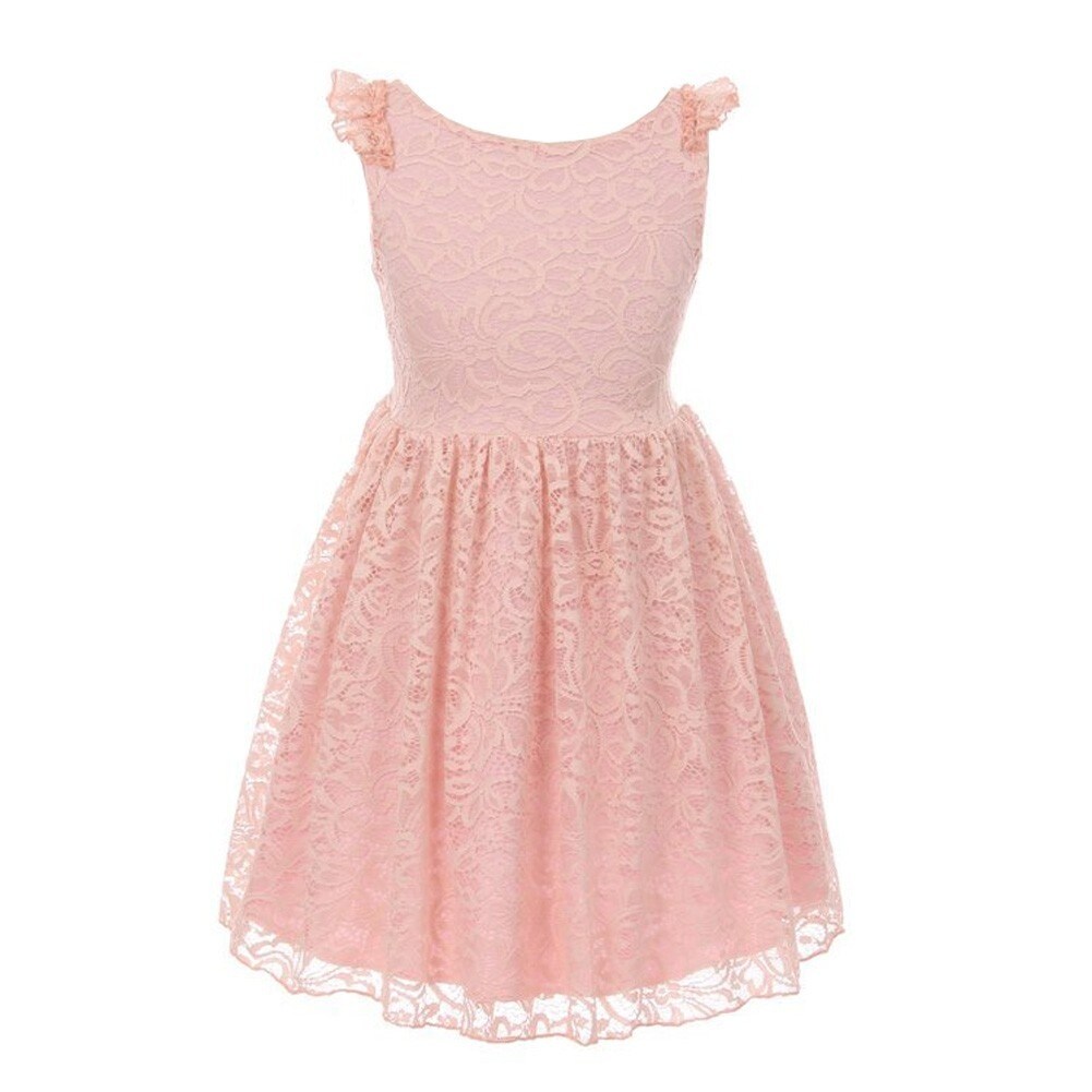Shop Little Girls Blush Floral Pattern Lace Stylish Easter Flower