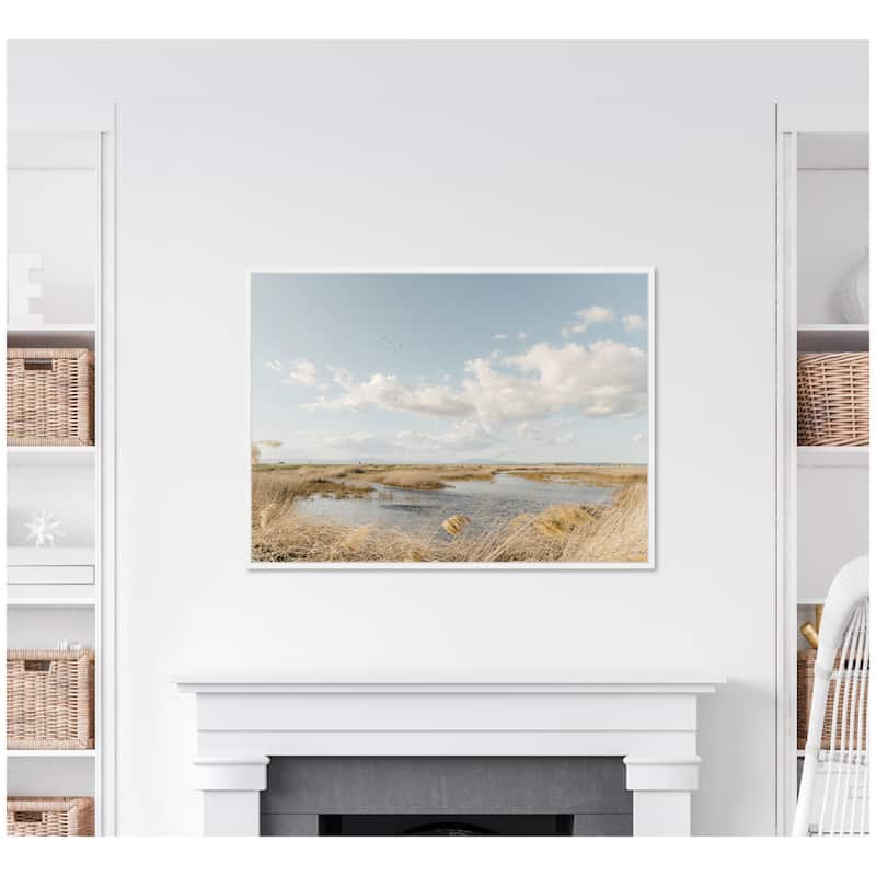 Kate and Laurel Sylvie Marshland Framed Canvas by Crystal Lynn Collins