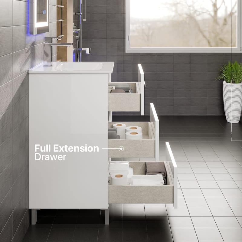 Eviva Deluxe 20"W x 18"D Vanity with White Porcelain Integrated Sink