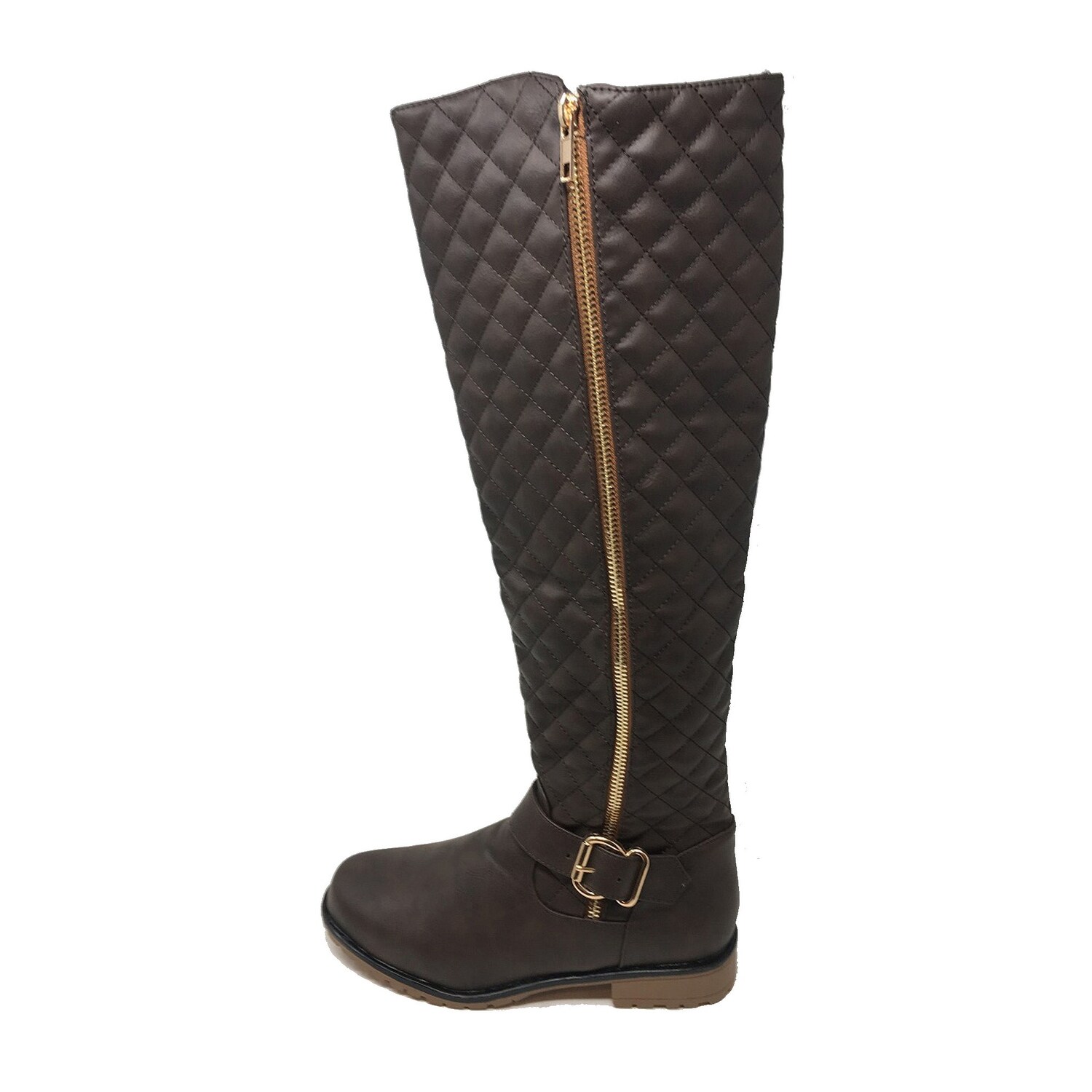 quilted boots brown