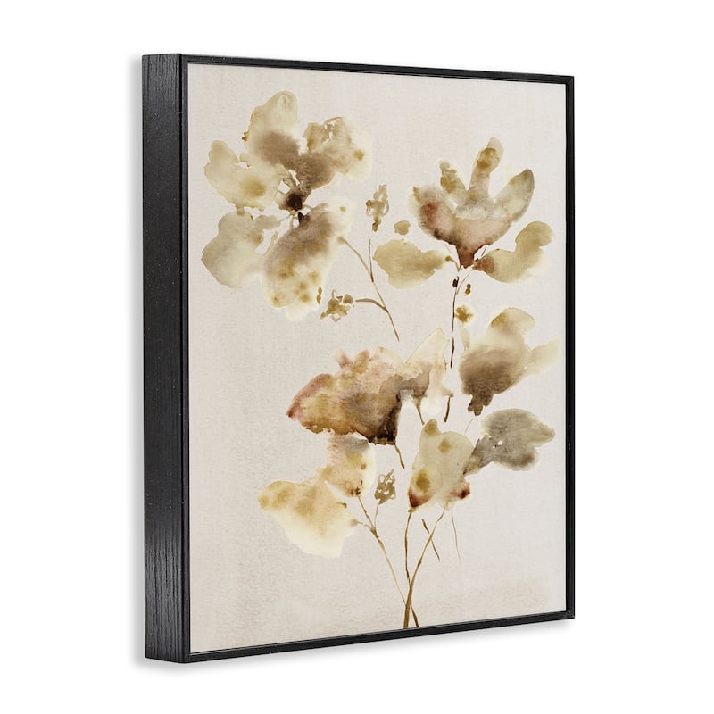 Stupell Neutral Dappled Flower Blossoms Framed Giclee Art Design By Krinlox