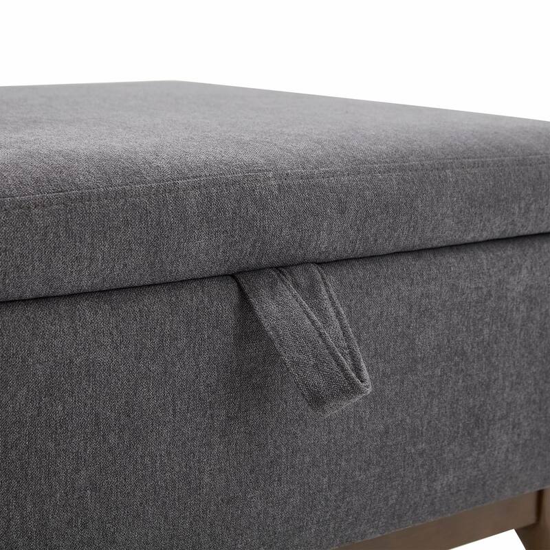 Mid-Century Modern Square Coffee Table with Storage Bench