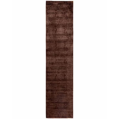 Overdyed One-of-a-Kind Hand-Knotted Runner Rug - Brown - 2' 8" x 11' 9"