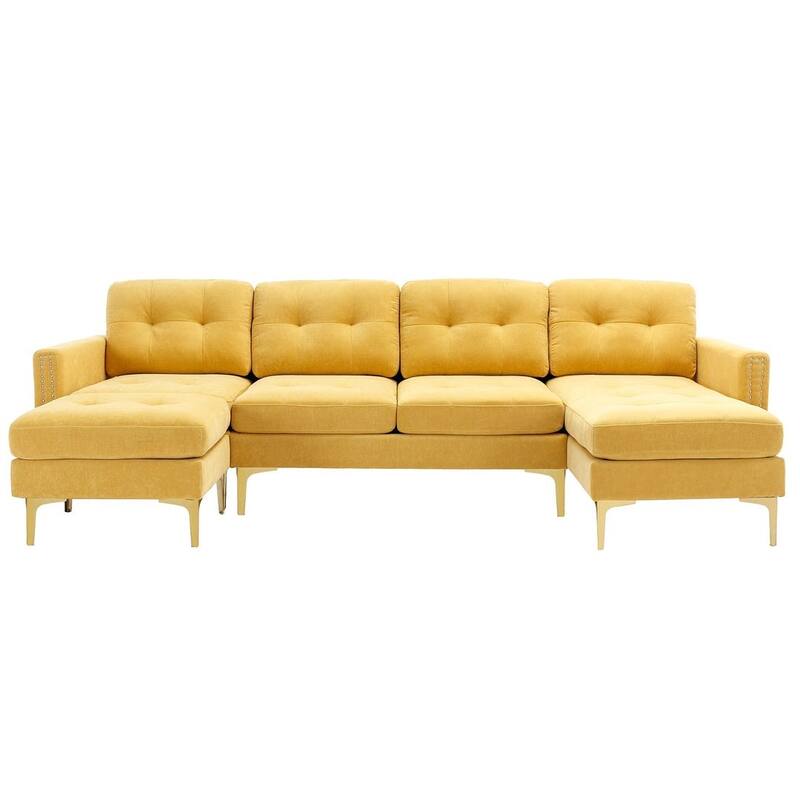 L-Shape Convertible Sectional Sofa Couch, Living Room Sectional with Movable Ottoman for Living Room, Apartment, Office