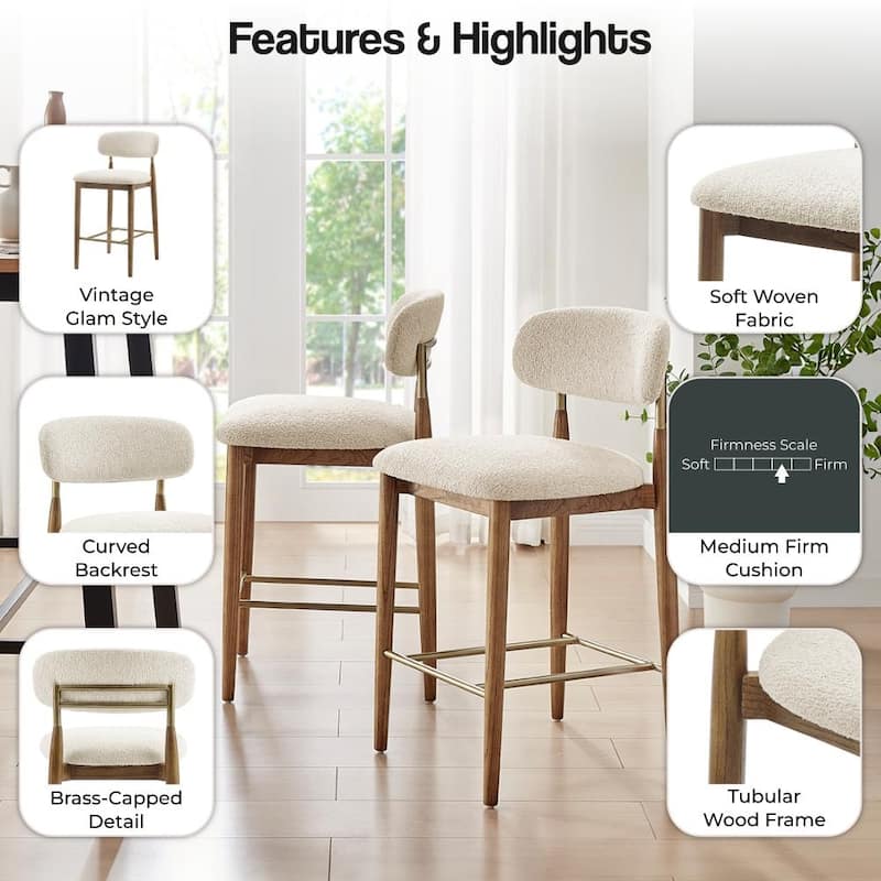 NPD Furniture Verna Fabric Counter Stool