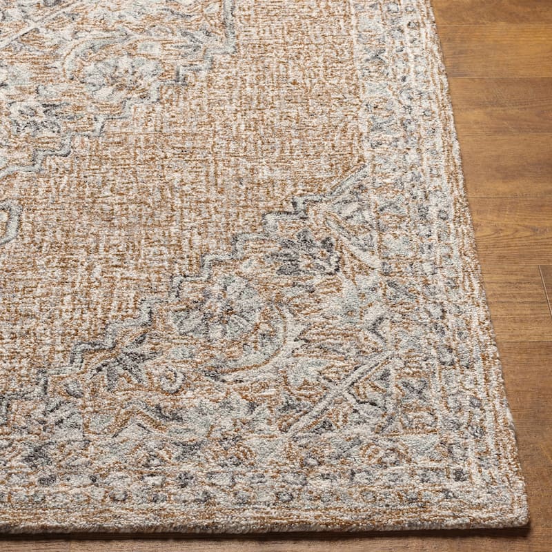 Pihu Handmade Traditional Medallion Wool Blend Area Rug