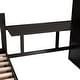preview thumbnail 8 of 7, Black L-Shaped Bunk Bed with Desk and Wardrobe