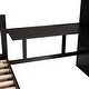 preview thumbnail 15 of 16, Twin-Twin over Full L-Shaped Bunk Bed with 3 Drawers, Portable Desk, Wardrobe, Guardrails & Solid Pine Frame, Espresso