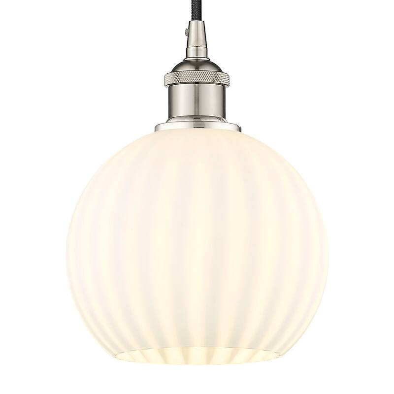 Innovations Lighting 616-1P 10 8 White Venetian Pendant White Venetian - Polished Nickel