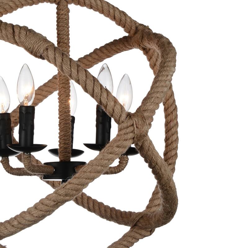 Padma 5 Light 21in Black Chandelier