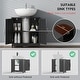 preview thumbnail 21 of 32, HOMCOM Pedestal Sink Storage Cabinet, Farmhouse Freestanding Bathroom Sink Cabinet with 2 Barn Doors and Adjustable Shelf, White