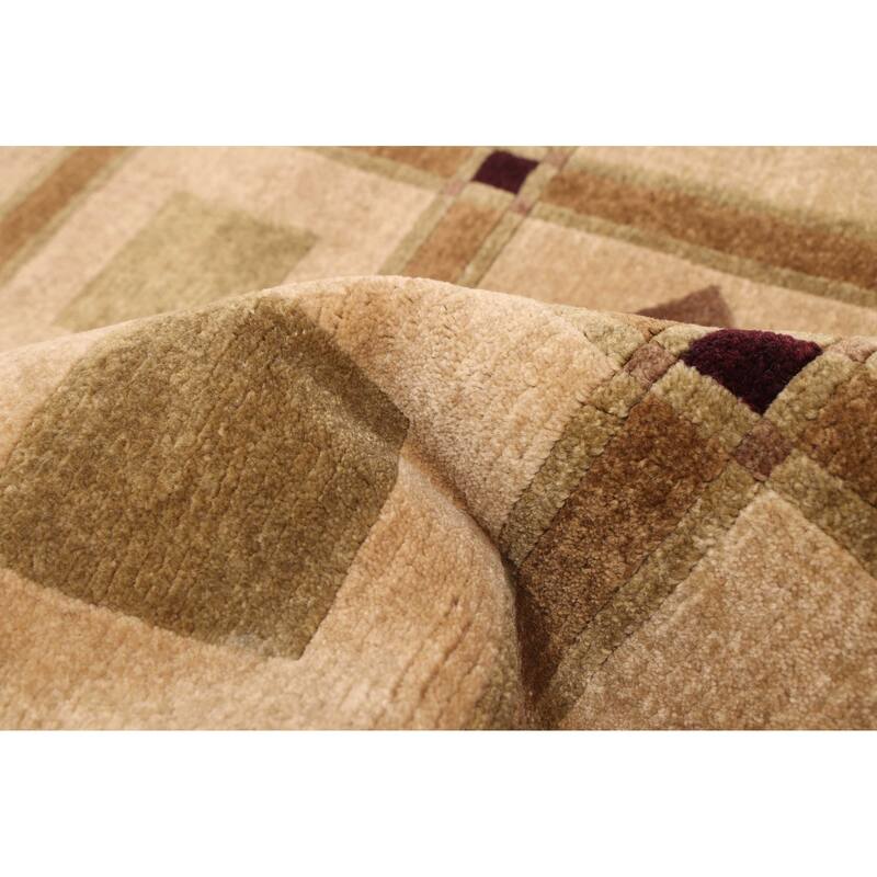 ECARPETGALLERY Hand-knotted Opulence Beige Wool Rug - 5'11 x 8'6