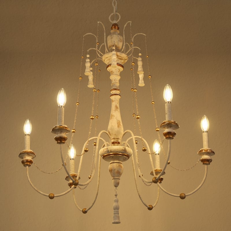 The Gray Barn Farmhouse Wood Chandelier French Country Classic Lights