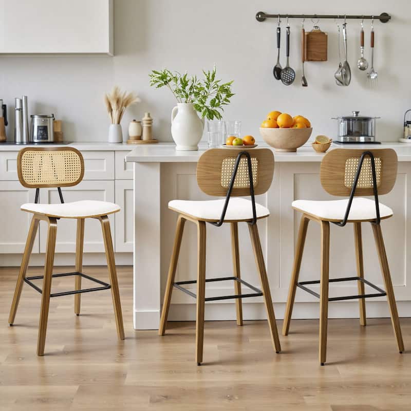 26-Inch Upholstered Counter/ Bar Stools Set of 2 or 3 - 35.1"H x 17.7"W x 19.5"D