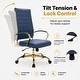 preview thumbnail 81 of 98, Benmar Ribbed Leather Executive High Back Office Chair with Gold Frame, Swivel, Tilt, Lumbar Support