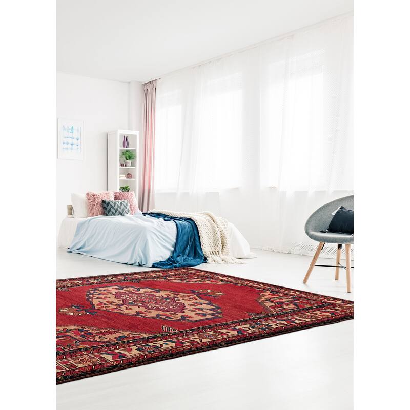 ECARPETGALLERY Hand-knotted Konya Anatolian Red Wool Rug - 4'9 x 9'0