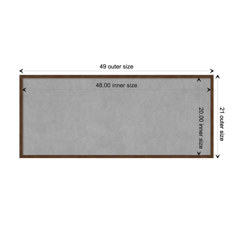 Amanti Art Carlisle Brown Narrow Framed Magnetic Board - Board Size 48x20
