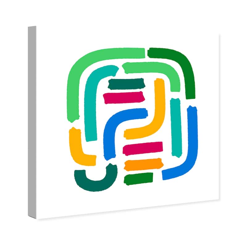 Wynwood Studio Canvas Abstract Colorful Raceway Green and Modern & Contemporary Wall Art Canvas Print