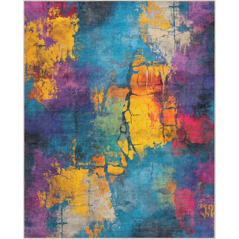 Well Woven Apollo Abstract Energie Bold Modern Multi Low Pile Area Rug