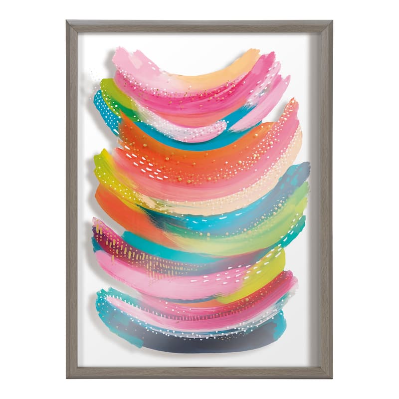 Kate and Laurel Blake Bright Abstract Framed Glass Art by Ettavee Bed