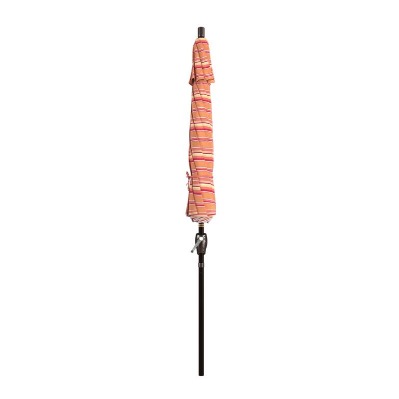 California Umbrella 9-foot Round Crank Lift, Push ButtonTilt, Bronze Frame Finish, Aluminum Patio Umbrella with Sunbrella Fabric