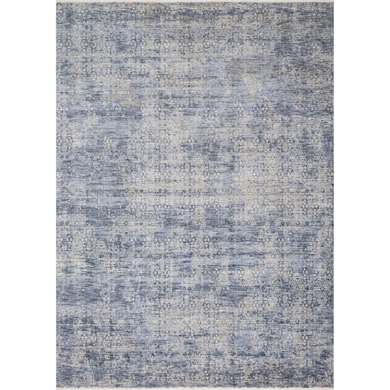 Alexander Home Distressed Malina Traditional Persian Rug - 9' 6" x 12' 5" - Dark Blue - Runner/Rectangle