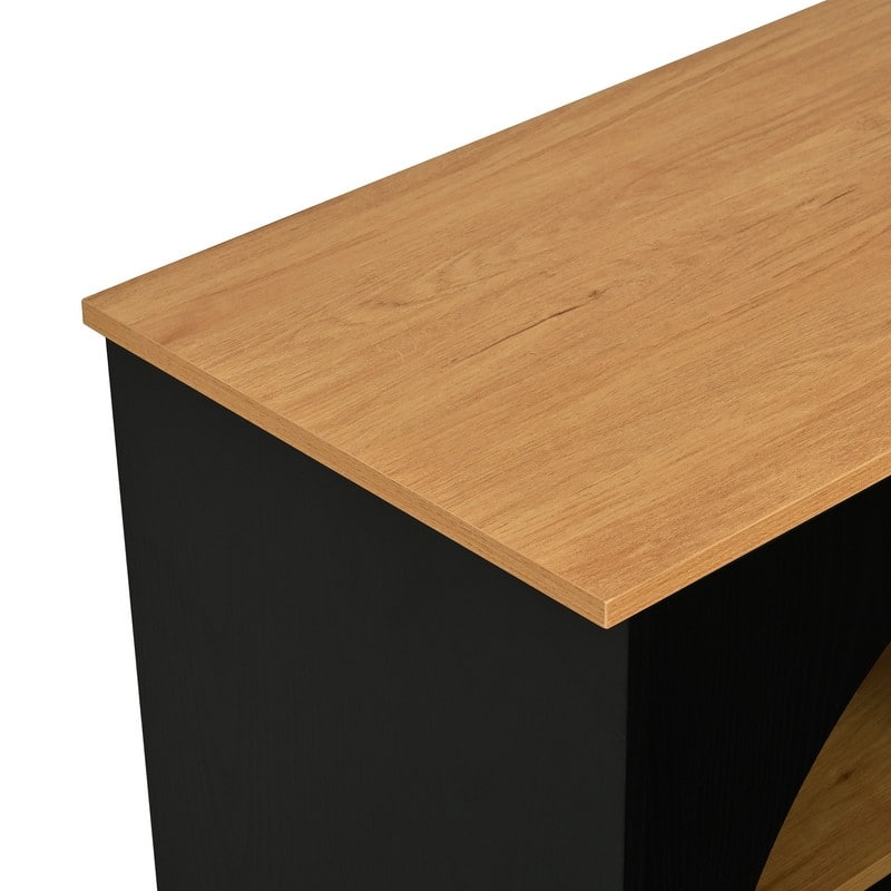 Farmhouse 66.9" TV Stand for TVs Up to 70", Wood Media Console with Adjustable Shelves and Glass Doors