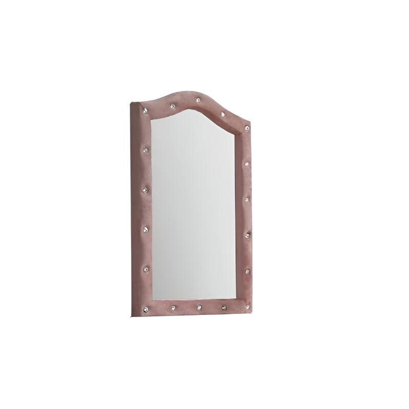 HomeRoots 30" Pink Abstract Wood Framed Mounted Dresser Mirror - 22' X '30' X '1