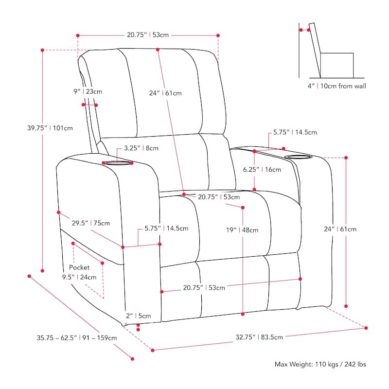 Ophelia PU Theater Power Recliner