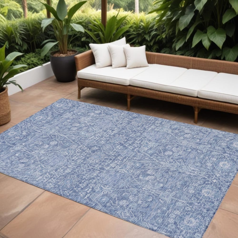 HomeRoots Floral Transitional Rectangle Outdoor Rug