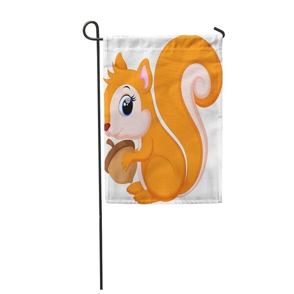 Shop Orange Tail Cute Squirrel Cartoon Chipmunk Adorable Amusing Garden Flag Decorative Flag ...