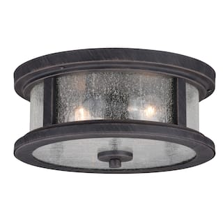 Outdoor Ceiling Light - Bronze Flush Mount - Clear Glass Lantern - Antique Style - Patio Porch Light - 6