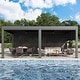 preview thumbnail 56 of 188, EROMMY Outdoor Louvered Pergola Gazebo with Adjustable Aluminum Rainproof Roof 10'x20' Electric&LED - Dark Gray