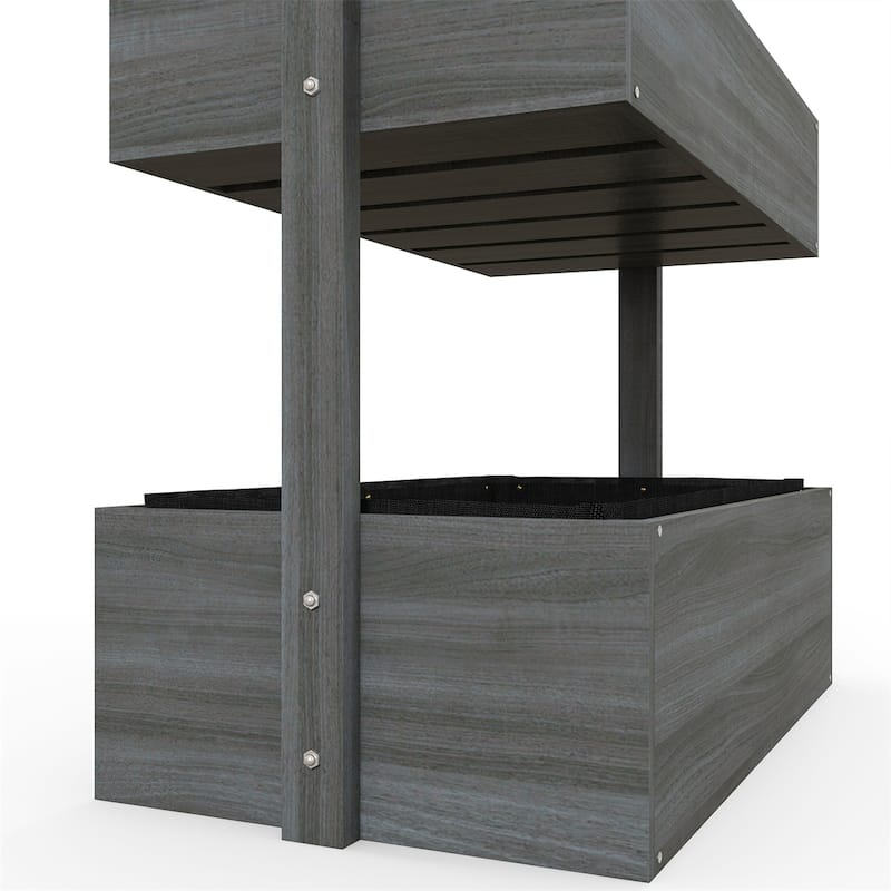 Outsunny Vertical Garden Planter,4 Tier Planter Box,Self-Draining