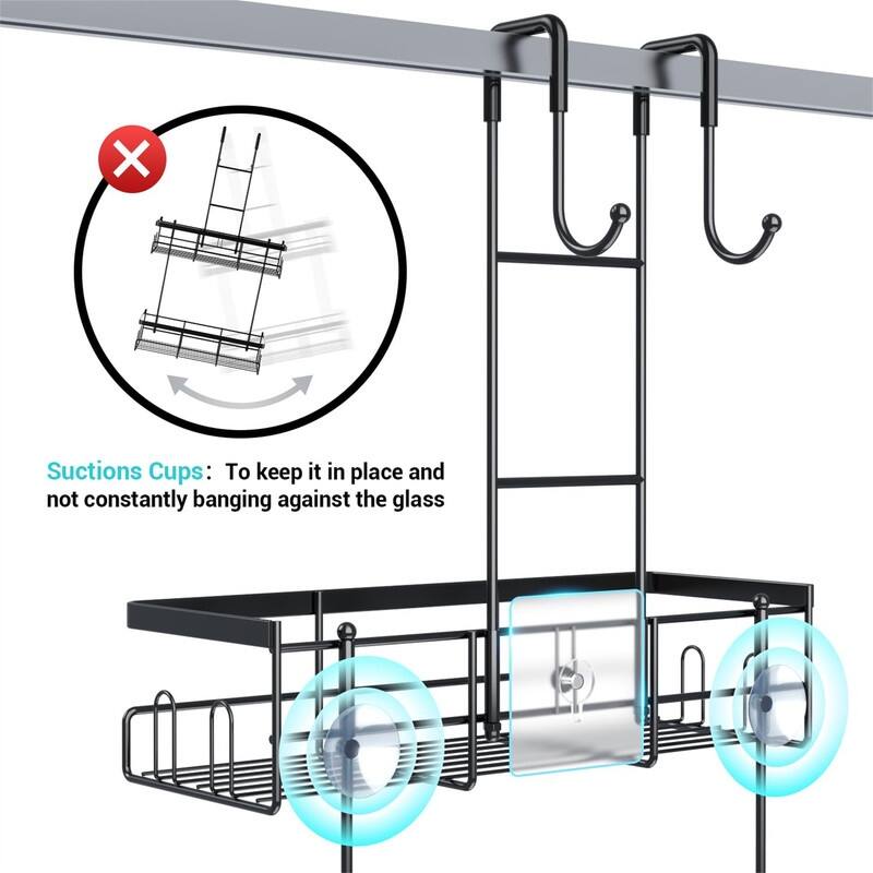 Hanging Shower Caddy Over Door - 5.3"D x 12.5"W x 24"H