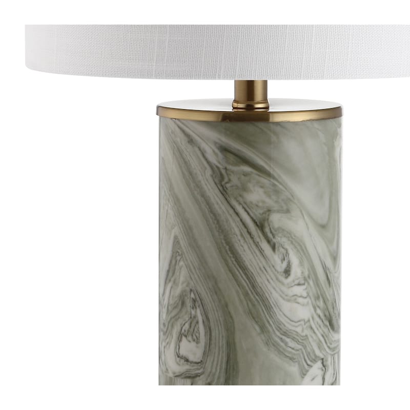Swirl 20.5" Ceramic LED Table Lamp, Gray/Green by JONATHAN Y