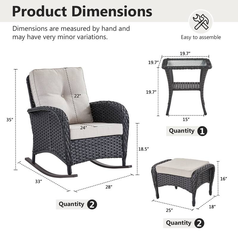 Gymojoy Premium Wicker Patio Furniture Set - Ultimate Comfort & Weather-Resistant Design