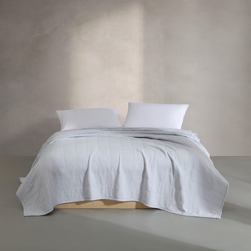 Calvin Klein Cotton Gauze Solid Reversible Quilt Set